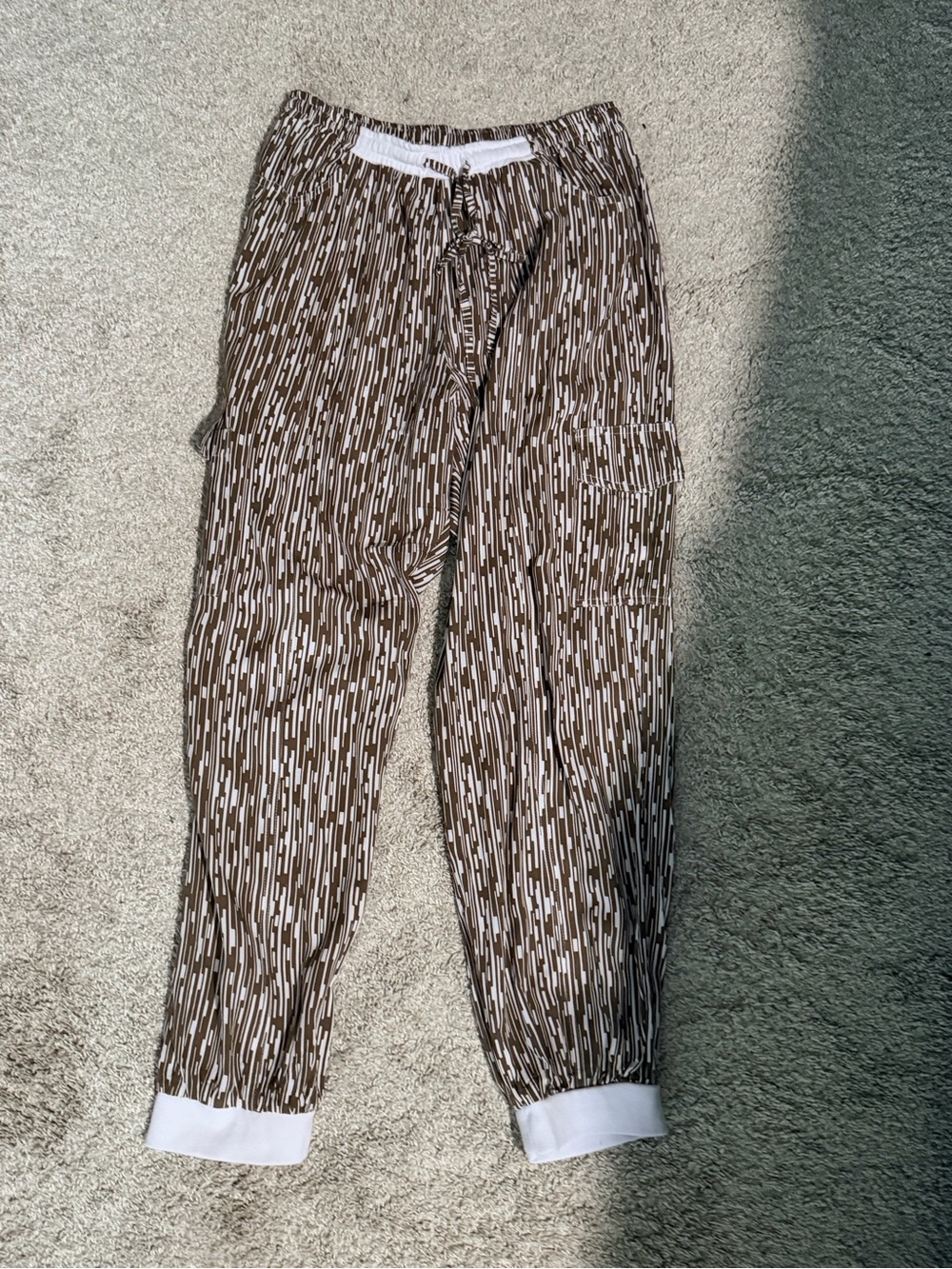 Valija Gitana Collection Brown & White Patterned Jogger Pants